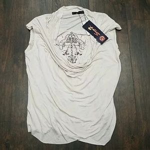 NWT Seven7 Luxe Draped Sleeveless Blouse Sz 18/20